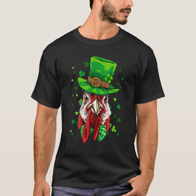 St Patrick's Day Leprechaun Chicken C Shamrock Irl T Shirt (Framsida)