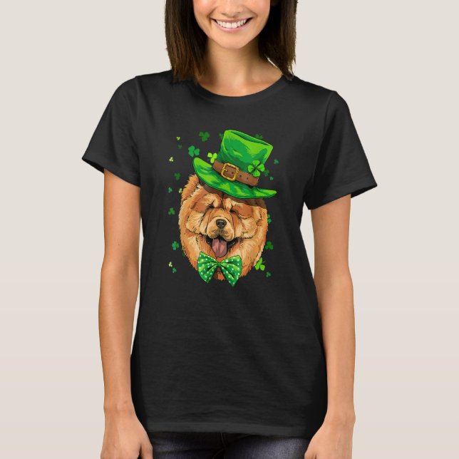 St Patrick's Day Leprechaun Chow Chow Pet Dog Sham T Shirt (Framsida)
