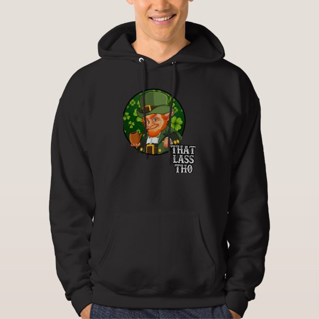 St Patricks Day Leprechaun Den tjejen då Hoodie (Framsida)