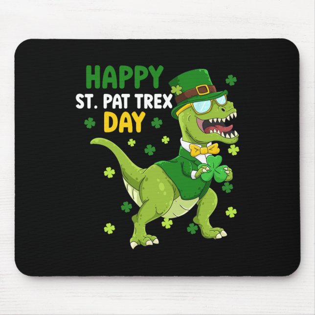 St Patricks Day Leprechaun Dinosaur Dino Glad St  Musmatta (Framsidan)