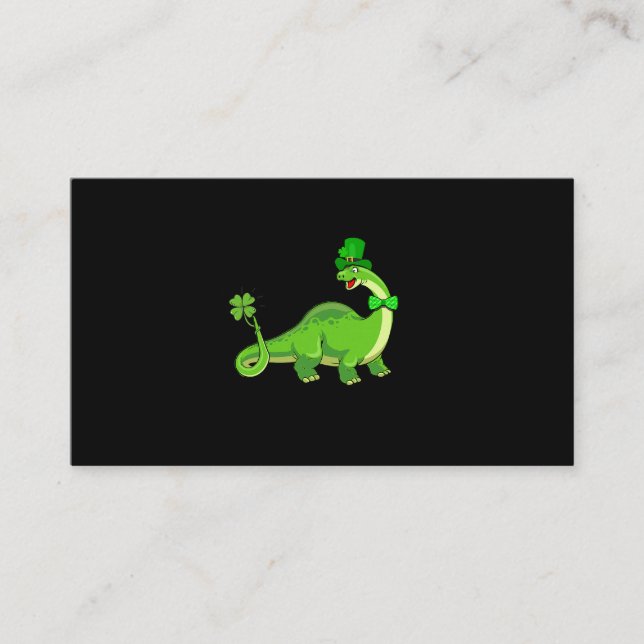 St patricks day Leprechaun Dinosaur t Rex Boys Tod Visitkort (Framsida)