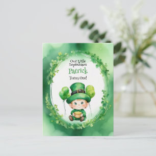 St Patricks Day Leprechaun födelsedagsinbjudan Vykort