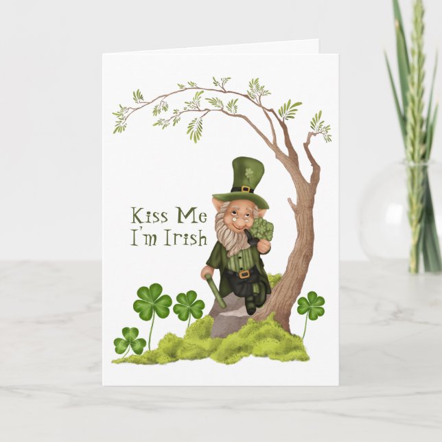 St. Patrick's Day Leprechaun Funny Hälsning Kort (Framsida)