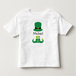 St patricks day Leprechaun Hat Cute Add Namn Boys T Shirt