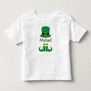 St patricks day Leprechaun Hat Cute Add Namn Boys T Shirt