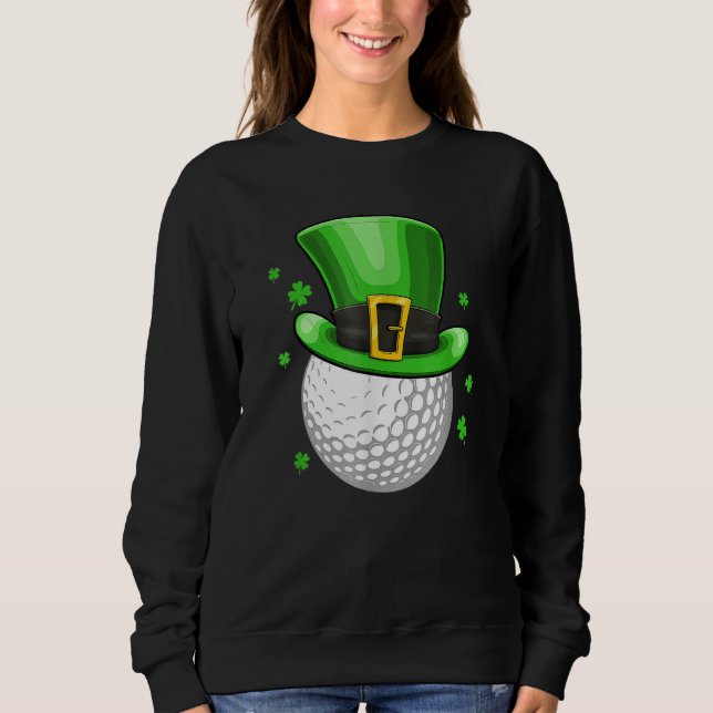 St Patricks Day Leprechaun Hat Shamrock Irish Golf T Shirt (Framsida)