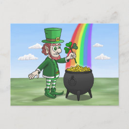 St. Patricks Day Leprechaun Helg Vykort