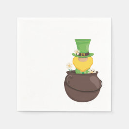 St. Patrick's Day Leprechaun i Guld Pappersservett