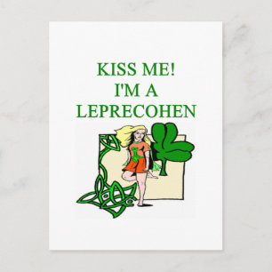 st patrick's day leprechaun jewant irish-skämt vykort