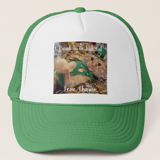 St Patricks Day Leprechaun Katt  Keps (Framsida)