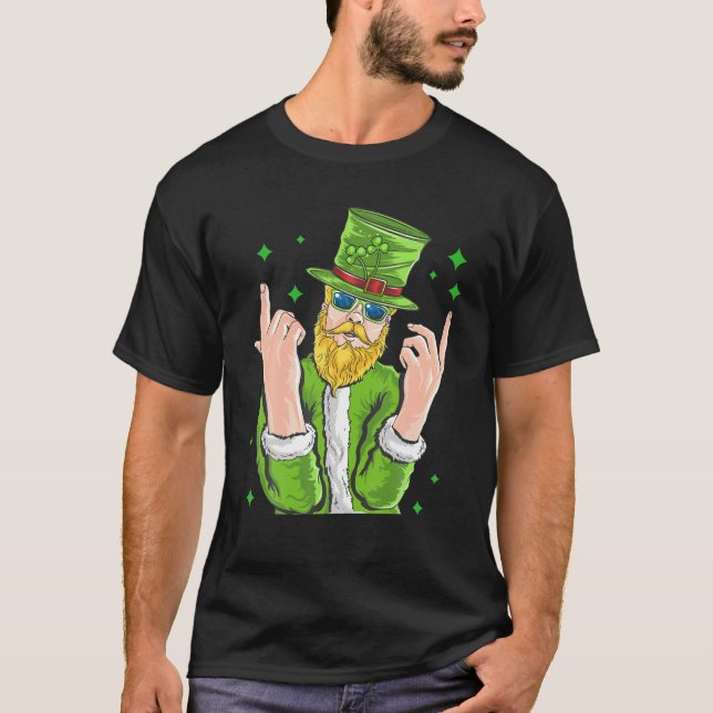 St patrick's day Leprechaun Magic Irish Klöver S T Shirt (Framsida)