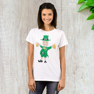 St Patrick's Day Leprechaun med Beer Mugg T Shirt