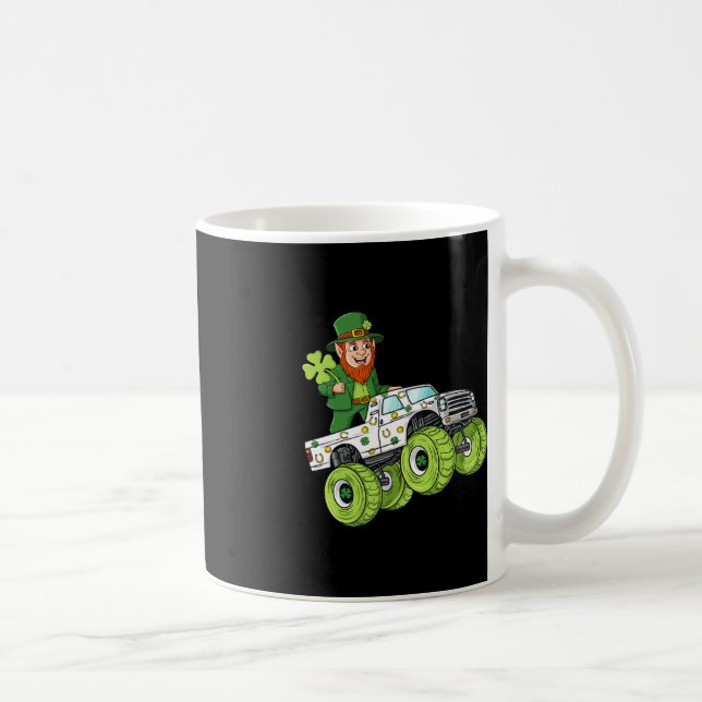 St patricks day Leprechaun Monster Lastbil Lucky B Kaffemugg (Höger)