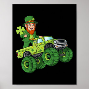 St patricks day Leprechaun Monster Lastbil Lucky B Poster