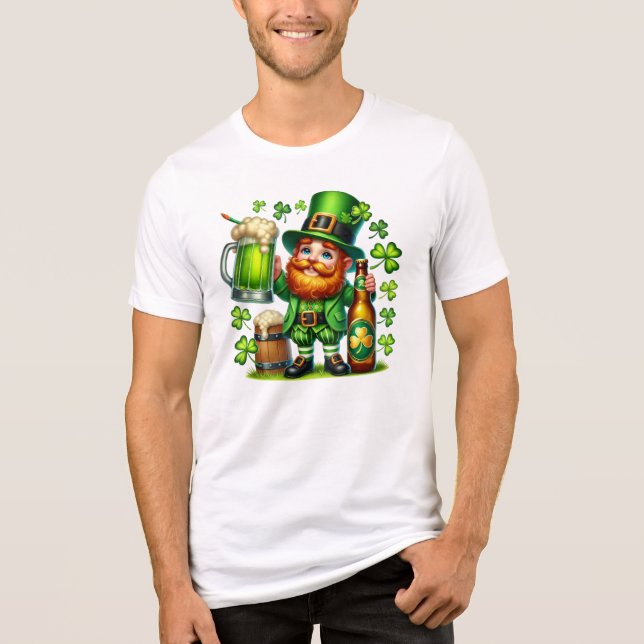 St. Patrick's Day Leprechaun Öl Design-65218 T Shirt (Framsida)