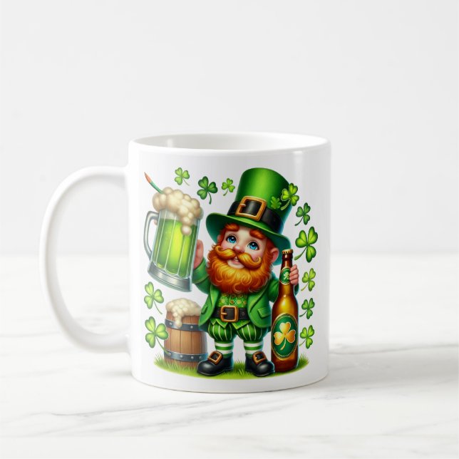 St. Patrick's Day Leprechaun Öljustdesign-65218 Kaffemugg (Vänster)