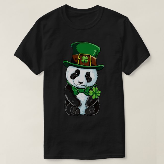 St patricks day Leprechaun Panda Cute Irish Gift T Shirt (Design framsida)
