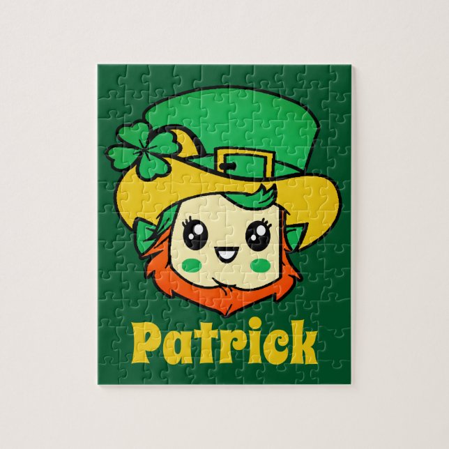 St patricks day Leprechaun Personlig Kids Pussel (Vertikal)