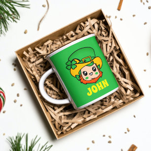 St. Patrick's Day Leprechaun Personlig Namn Kaffemugg
