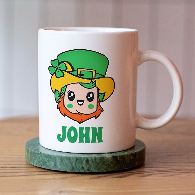 St. Patrick's Day Leprechaun Personlig Namn Kaffemugg (Skapare uppladdad)