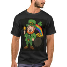 St. Patricks Day Leprechaun Rainbow Pot of Gold