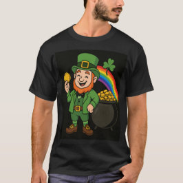 St. Patricks Day Leprechaun Rainbow Pot of Gold  T Shirt