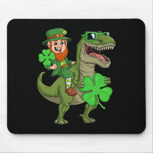 St patricks day Leprechaun Riding T Rex Roligt Din Musmatta