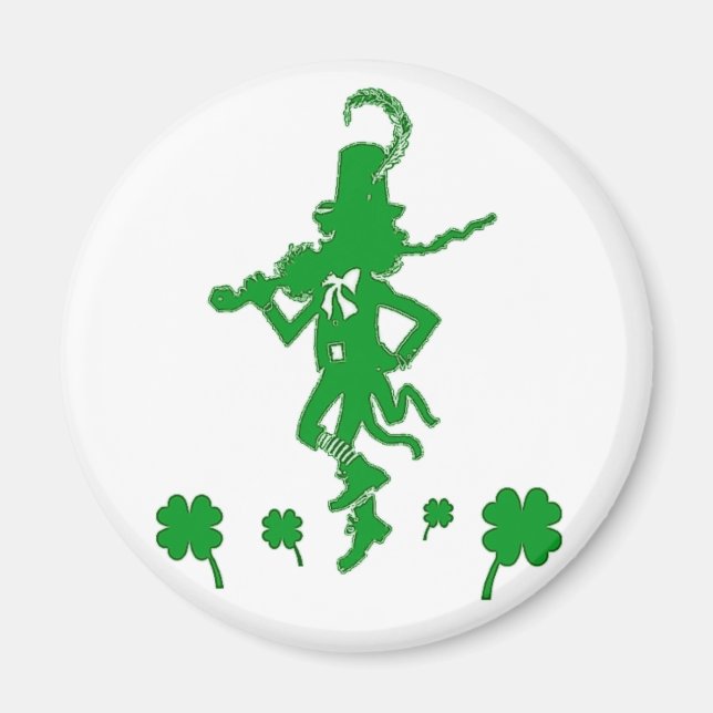 St. Patrick's Day Leprechaun Shamrock Magnet (Framsidan)