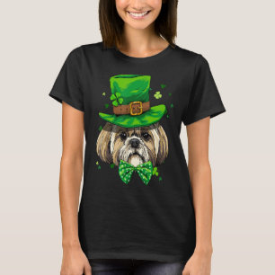 St patrick's day Leprechaun Shamrock Shih Tzu Iris T Shirt
