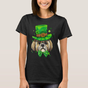 St patrick's day Leprechaun Shamrock Shih Tzu Iris T Shirt