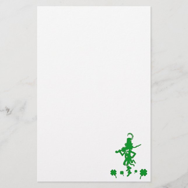 St. Patrick's Day Leprechaun Shamrock Stationery Brevpapper (Framsida)