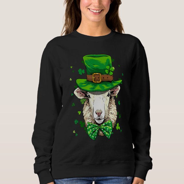 St Patrick's Day Leprechaun Sheep Lamb Shamrock Ir T Shirt (Framsida)