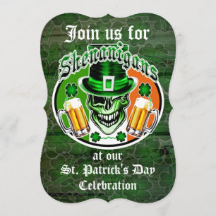 St. Patrick's Day Leprechaun Skull: Shenaniganer Inbjudningar
