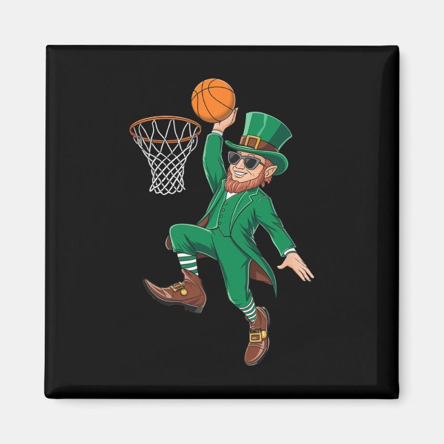 St. Patricks Day Leprechaun som spelar Sketll-spel Magnet (Framsidan)