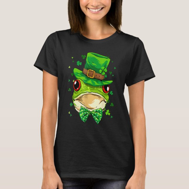 St Patrick's Day Leprechaun Toad Frog C Shamrock I T Shirt (Framsida)