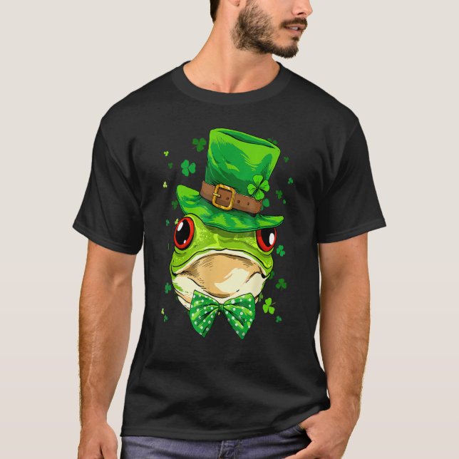 St Patrick's Day Leprechaun Toad Frog C Shamrock I T Shirt (Framsida)