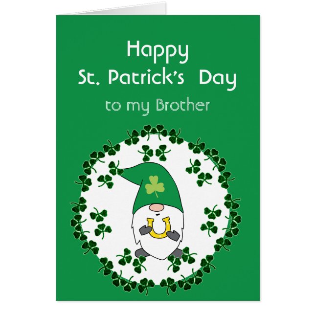 St. Patrick's Day Leprechaun Tur Brother Hälsningskort (Framsidan)