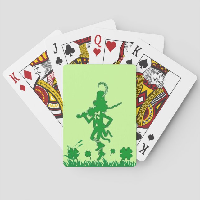 St. Patrick's Day Leprechaun-uppspelningskort Spelkort (Baksidan)