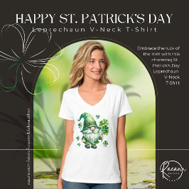 St. Patrick's Day Leprechaun V-Nacke T-Shirt