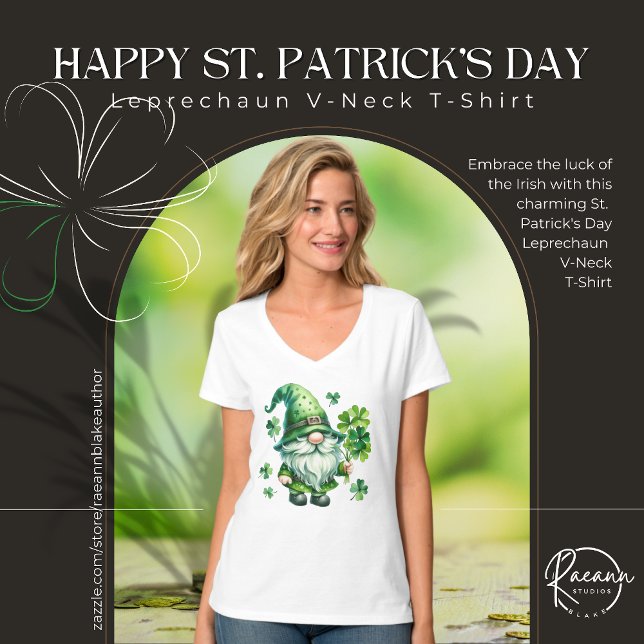 St. Patrick's Day Leprechaun V-ringad T-shirt (Skapare uppladdad)