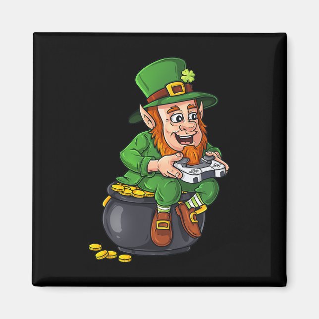 St patricks day Leprechaun Video Game Controller B Magnet (Framsidan)