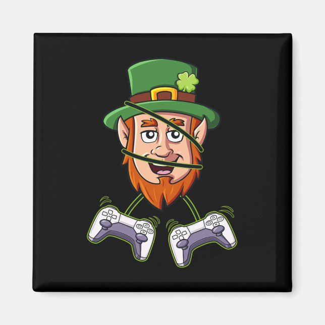 St patricks day Leprechaun-videospelsstyrenheter Magnet (Framsidan)