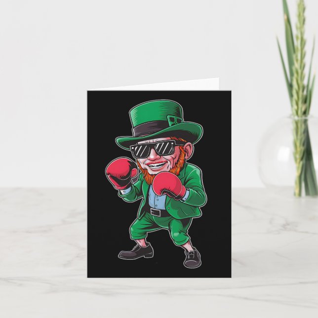 St patricks day Leprechaun visar Boxing Skills M Kort (Framsida)