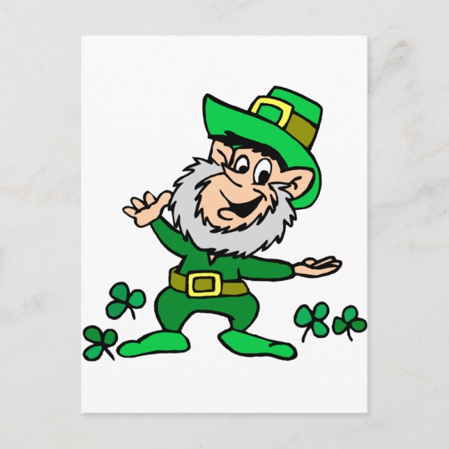 St. Patricks Day Leprechaun Vykort (Framsida)