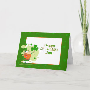 St. Patrick's Day Leprechaun w/Shamrock Kort