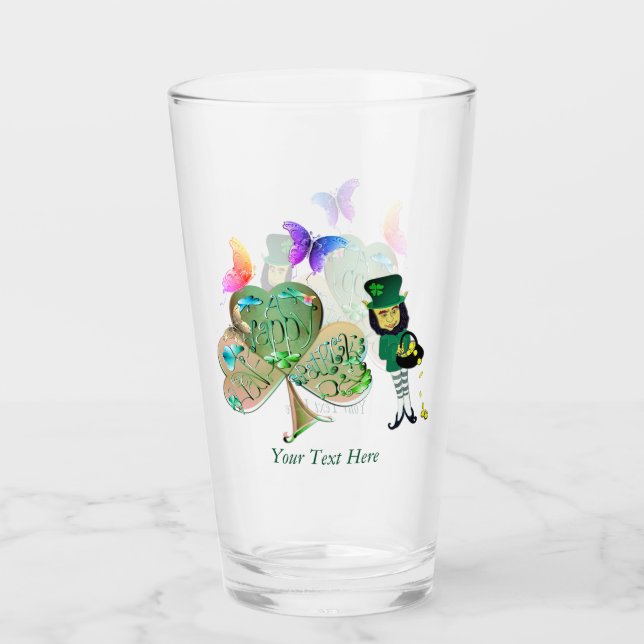 St. Patrick's day Leprechaun w/Text Glaskopp (Framsida)