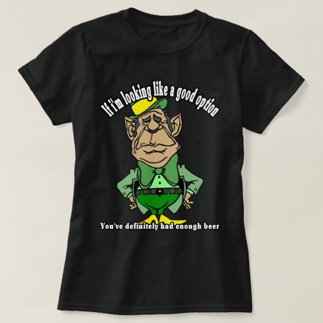 St. Patrick's Day Leprechaun Weighing Options T Shirt (Design framsida)