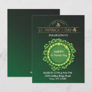 St. Patrick's Day Leprechaunhatt Shamrocks Irländs Julkort