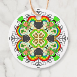 St patrick's day Leprechaunss Mandala Gåvor Etiketter