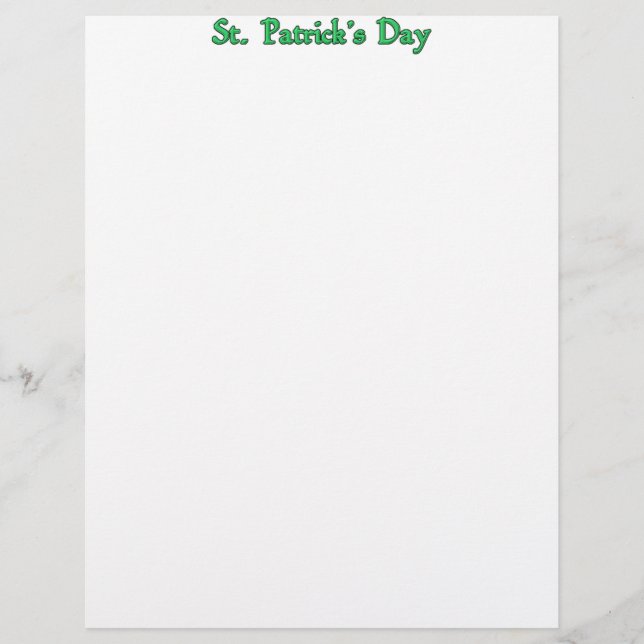 St. Patrick's Day Letterhead (Framsida)